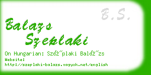 balazs szeplaki business card